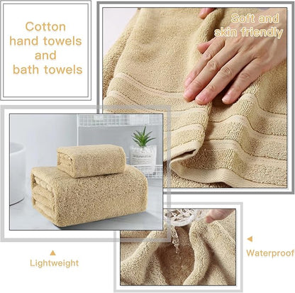 32PCS Bathroom Accessory Set Bathroom Accessories Set Beige Bathroom Set, Shower Curtain Set, 2 Piece Bath Towel Set, 3PC Soap Dispenser, Toilet Brush & Trash Can