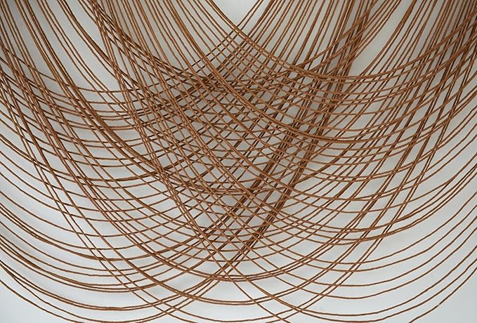 Large Macrame Wall Hanging Brown Die-Dyed 59.00" W x 31.00" L Boho Wall Decor Yarn Tapestry Craftsmanship Home Macrame Wall Decor