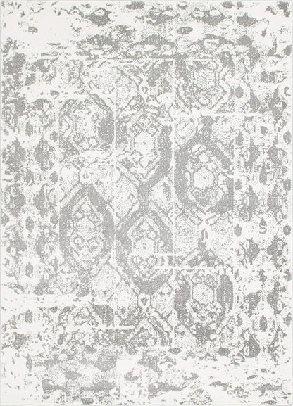 Unique Loom Rosso Collection Vintage, Geometric, Bohemian, Traditional, Distressed, Southwestern Area Rug, Rectangular 9' 0" x 12' 0", Light Gray/Ivory