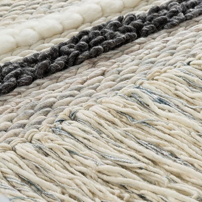 Mark&Day Wall Art, Mureck Bohemian Farmhouse Medium Gray Macrame Tapestry Wall Hanging for Living Room, Bedroom, Office or Kitchen (48"H x 24"W)