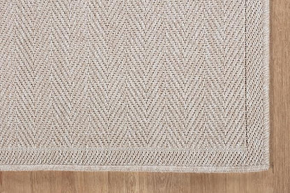 CAMILSON Easy Jute Rug 10x14, Indoor Outdoor Off-White Color Fiber Area Rugs for Living Room and Patio Rug Herringbone Boho Woven Design Easy-Cleaning Washable Outside Carpet Alfombras 10 x 14
