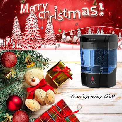 SVAVO Automatic Soap Dispenser Hand Soap Dispenser Wall Mount 600m/21 fl.oz, Touchless Electric Sensor Pump Battery Operated for Offices Home Kitchen Bathroom Hotel Restaurant Commercial