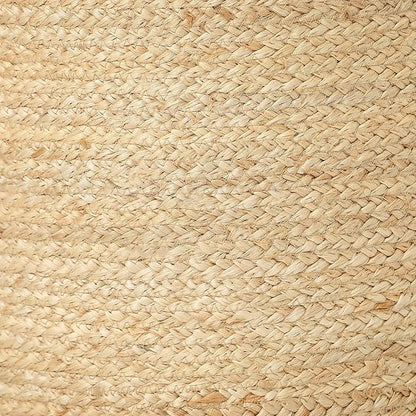 REDEARTH · Cylindrical Pouf Foot Stool Ottoman - Jute Braided Pouffe Poof Accent Sitting Footrest for Living Room, Bedroom, Nursery, Patio, Lounge & Other Rooms (Natural, 18"x18"x14")