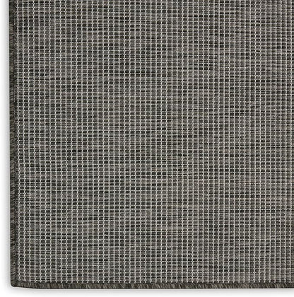 Nourison Positano Indoor-Outdoor Charcoal 9' x 12' Area Rug, Easy Cleaning, Non Shedding, Bed Room, Living Room, Dining Room, Backyard, Deck, Patio (9x12)