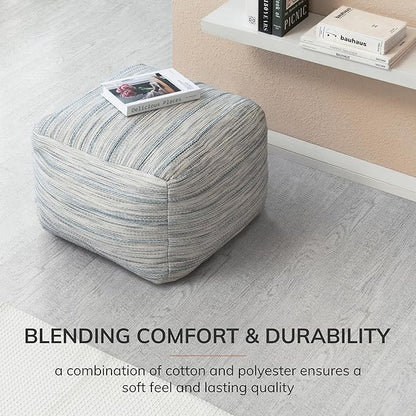 Anji Mountain 22"x22"x16" Handmade & Handcrafted Ottoman Pouf Comfortable Pouf Ottoman Foot Rest & Home Décor Accent for Living Room, Bedroom, Nursery, Kids Room, Patio