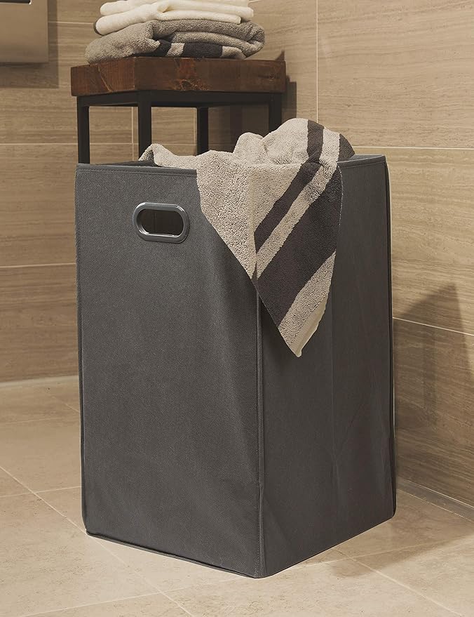 Simple Houseware Foldable Closet Laundry Hamper Basket, Dark Grey
