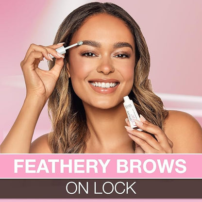 Ardell Brow Glue Dark Brown with Styling Brush ?€? Tinted Eyebrow Gel for Lamination Lift, All-Day Extreme Hold Brow Gel for Defined Brows, 0.35 oz