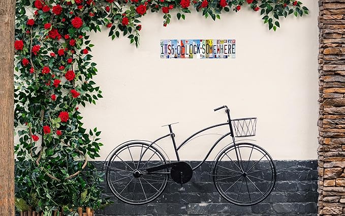 Tin Sign Wall Decor Bar Signs For Bar Decor Its 5 O'Clock Somewhere Sign Funny Vintage Bar Accessories Drinking Signs Gifts for Men16 x 4 Inches