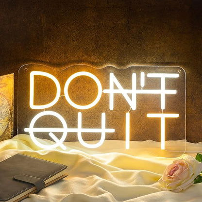 Don't Quit LED Neon Sign for Wall Decor, DO IT Neon Lights Party Decorations, USB Powered Switch Neon Lights lighting adjustable for Office Room, Gym Room, Man Cave, Gamer Room