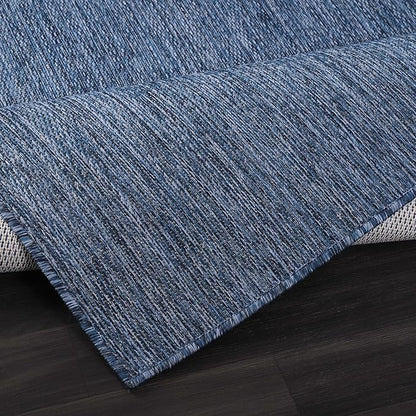 CAMILSON Outdoor Rug 6x9 Modern Area Rugs for Indoor and Outdoor Patios and Porches - Waterproof, Washable, Non-Shedding, Easy-to-Clean Outside Carpet (6 x 9, Solid - Navy Blue)