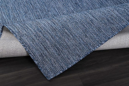 CAMILSON Outdoor Rug 6x9 Modern Area Rugs for Indoor and Outdoor Patios and Porches - Waterproof, Washable, Non-Shedding, Easy-to-Clean Outside Carpet (6 x 9, Solid - Navy Blue)