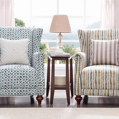 Delton 24 in. Solid Wood Recliner Wedge Side End Side Table with Shelf, Sienna Brown – Leick Home, 10402