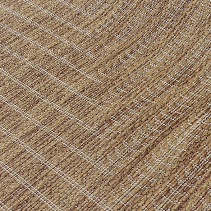 Adiva Rugs Outdoor Indoor Area Rug, Weather Resistant, Easy to Clean, Stain Resistant Floor Mat for Dining Room, Backyard, Deck, Patio (Wooden, 6' x 9')