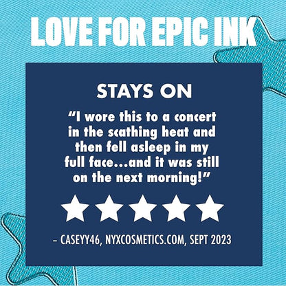 NYX PROFESSIONAL MAKEUP Epic Ink Liner, Waterproof Liquid Eyeliner - Black, Vegan Formula