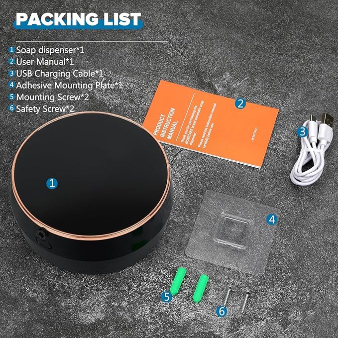 Automatic Soap Dispenser Foam Bathroom: Wall Mount Rechargeable Touchless Adjustable Auto Smart Electric Plastic Black Foaming Soap Dispenser with Clock - Kitchen - Hand Dish Lotion Couple Kids