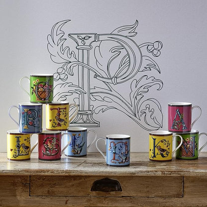 Spode Kit Kemp Alphabet Mug - Letter G Monogram in Fine China, 12oz Ceramic Coffee Cup for Hot Drinks, Personalized Drinkware for Unique Gifts, Dishwasher Safe Tea or Coffee Mug - Gift Box Included