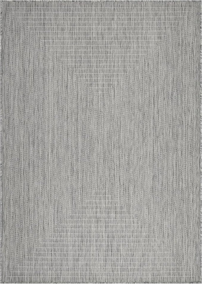 Adiva Rugs Outdoor Indoor Area Rug, Weather Resistant, Easy to Clean, Stain Resistant Floor Mat for Dining Room, Backyard, Deck, Patio (Silver Weiss, 2'6" x 7')