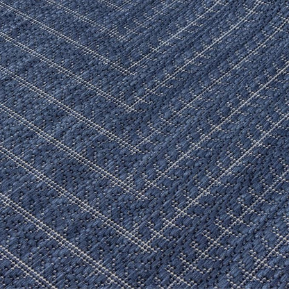 Adiva Rugs Outdoor Indoor Area Rug, Weather Resistant, Easy to Clean, Stain Resistant Floor Mat for Dining Room, Backyard, Deck, Patio (Navy Weiss, 8' x 10')