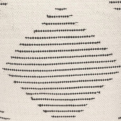 REDEARTH · Tufted Pouf Ottoman with Filler Textured Storage Cube Bean Bag Pouffe Footrest for Living Room, Bedroom, Nursery, Kidsroom; 100% Cotton (17.5"X17.5"X17.5", Loom Story 3 Natural Black)