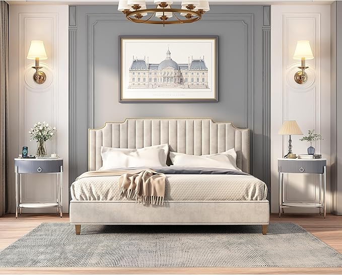 OIOG Round Side Table with Drawer, Modern Nightstand with Shelf and Chrome Finish Metal Legs, 2 Tier End Table for Living Room, Bedroom, Office, Marbling Natural Stone/Silver