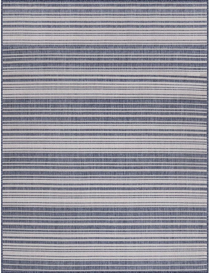 Stripe Outdoor Rug 6x9 Washable Outside Carpet for Indoor Patio Porch Waterproof Easy Cleaning Non Shedding Area Rugs Blue 6 x 9
