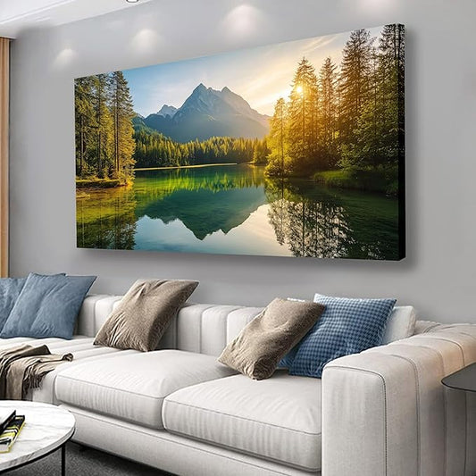 Yuaxker Large Nature Pictures Wall Decor Green Landscape Posters Modern Inspirational Wall Art Trendy Wall Prints Artwork for Living Room Bedroom Dining Room Office Home Decor 30x60inch