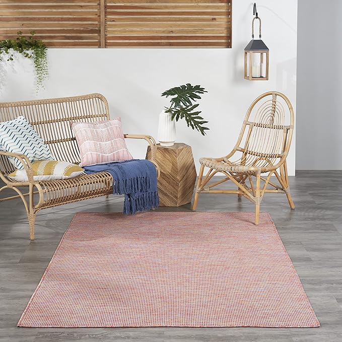 Nourison Home Positano Indoor/Outdoor Rainbow 5' x 7' Area Rug, Easy Cleaning, Non Shedding, Bed Room, Living Room, Dining Room, Backyard, Deck, Patio (5x7)
