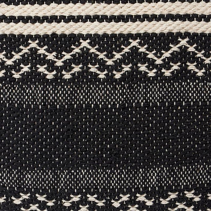 REDEARTH · Tufted Pouf Ottoman with Filler Textured Storage Cube Bean Bag Pouffe Footrest for Living Room, Bedroom, Nursery, Kidsroom; 100% Cotton (17.5"X17.5"X17.5", Ziggurat Obsession Black)