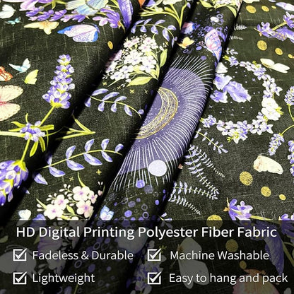 Damanse Floral Tapestry Wall Hanging Cute,Boho Wall Tapestry for Bedroom Aesthetic,Mandala Living Room Decor for Teen Girls (Purple, 49.20" x 59.10")