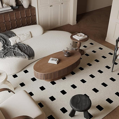 47.2''Oval Coffee Table with Storage, Mid Century Modern Fluted Drum Center Tables with Lid, Solid Wood Side Pedestal Coffee Table Tea Table for Living Room, Bedroom, Apartment-Walnut