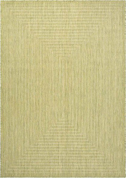 Adiva Rugs Outdoor Indoor Area Rug, Weather Resistant, Easy to Clean, Stain Resistant Floor Mat for Dining Room, Backyard, Deck, Patio (Olive Weiss, 2'6" x 7')