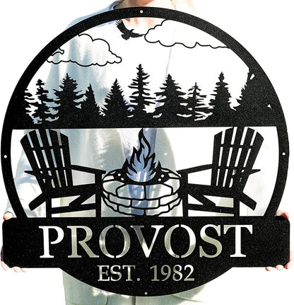 Custom Campfire Sign | Metal Outdoor Sign | Camper Decor | Personalized Camping Gifts | Fire Pit Sign | Outdoor Decor Cabin Sign | Campsite Sign