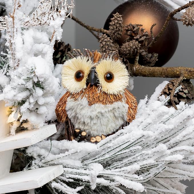 AuldHome Design Woodland Friends Figurines (Set of 3, Fox/Owl/Hedgehog); Forest Animals Decor for Fall, Christmas, Winter and Themed Decor or Parties