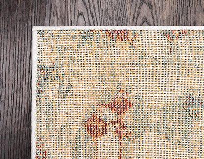 Unique Loom Rosso Collection Vintage, Geometric, Bohemian, Traditional, Distressed, Southwestern Area Rug, 2' 0" x 6' 0", Multi/Ivory