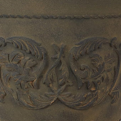 Sunnydaze 19.5-Inch Arabella Large Plant Pot - Polyresin Round Outdoor Planter with Drillable Drainage Holes - 4 Pack - Sable