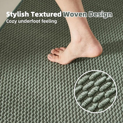 Bathroom Rugs Non Slip Washable, Super Absorbent Thin Bath Mat Small Quick Dry Low Pile Bathroom Rug, Sage Green 20"x30"
