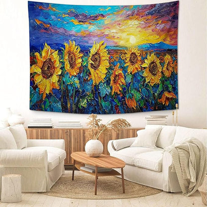 yowecso Sunflower Tapestry Sunset Flower Field Tapestry Wall Hanging for Bedroom Sunflower Tapestries Aesthetic Wall Decor for Home Dorm Living Room 50"x60"