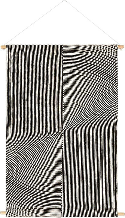 Mark&Day Wall Art, Gerlos Modern Farmhouse Black Macrame Tapestry Wall Hanging for Living Room, Bedroom, Office or Kitchen (36"H x 24"W)