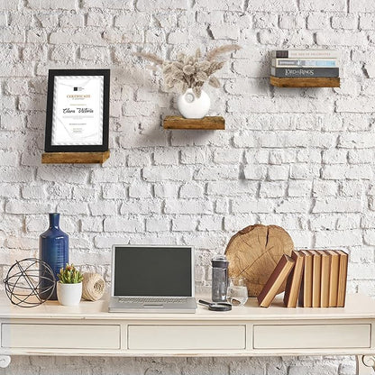 Sorbus Floating Shelves - Square Mounted Display Ledge for Room Decor in The Bathroom, Home Office, Bedroom, Half Bath, Powder Room, & More. Modern Rustic Wood Storage Shelf for Your Accent Wall