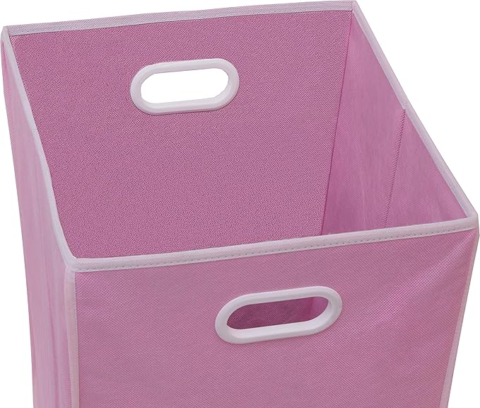 Simple Houseware Foldable Closet Laundry Hamper Basket, Pink