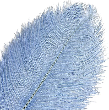THARAHT Baby Blue Ostrich Feathers 12pcs Large Natural Bulk 14-16Inch 35cm-40cm for Wedding Party Centerpieces Easter Gatsbi and Home Decoration Feathers