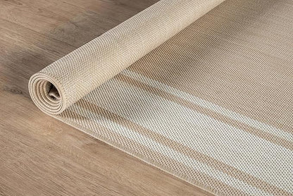 Beverly Rug Large Outdoor Rug 10x14 Modern Bordered Area Rugs for Indoor and Outdoor Patio Deck Porch Garden Waterproof Weather Sun Resistant Washable Outside Carpet (10 x 14 Beige)