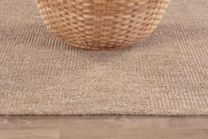 CAMILSON Easy Jute Round Rug 6ft Indoor Outdoor Natural Color Fiber Area Rugs for Living Room Patio and Kitchen Rug Solid Boho Woven Design Easy-Cleaning Washable Outside Carpet Alfombras (6 Round)