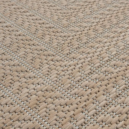 Adiva Rugs Outdoor Indoor Area Rug, Weather Resistant, Easy to Clean, Stain Resistant Floor Mat for Dining Room, Backyard, Deck, Patio (Natural Beige, 2' x 3')