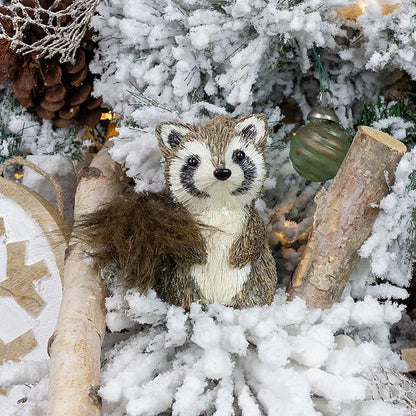 AuldHome Design Woodland Friends Figurines (Set of 3, Deer/Raccoon/Squirrel); Forest Animals Decor for Fall, Christmas, Winter and Themed Decor or Parties