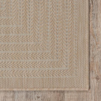 Adiva Rugs Outdoor Indoor Area Rug, Weather Resistant, Easy to Clean, Stain Resistant Floor Mat for Dining Room, Backyard, Deck, Patio (Natural Beige, 2' x 3')