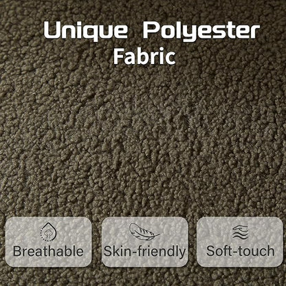 VKNOW Accent Chair Living Room Chair Set of 2, Modern Upholstered Armchair with Solid Wood Legs, Comfy Barrel Arm Chairs for Living Room Bedroom, Sage Green