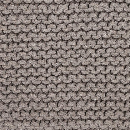 REDEARTH Cube Hand Knitted Pouf - Foot Stool Ottoman - Cord Boho Pouffe - Poof Accent Stuffed Table or Footrest for Living Room - Nursery - Bedroom - Patio - 100% Cotton (16" x 16" x 16") - Taupe