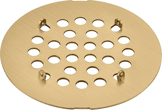 rrajj 4-1/4 (4.25) Inch(108mm) Round Snap-in Shower Floor Drain Cover Replacement Cover (Brushed Gold)