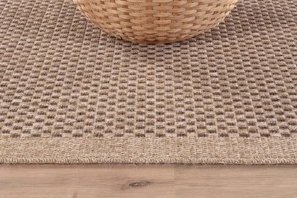 CAMILSON Easy Jute Rug 4x6, Indoor Outdoor Natural Color Fiber Area Rugs for Living Room Patio and Kitchen Rug, Sisal Boho Woven Design, Easy-Cleaning, Washable Outside Carpet Alfombras para(4 x 6)